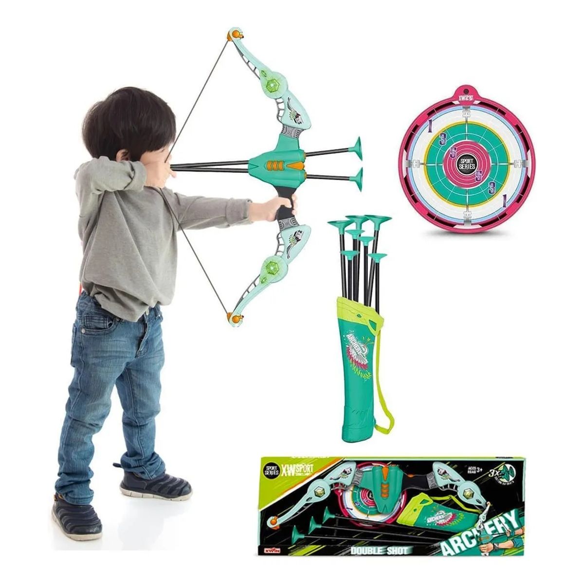 GENERICO - Juguete Tiro Al Arco Y Flecha Para Niños Con Luces Led