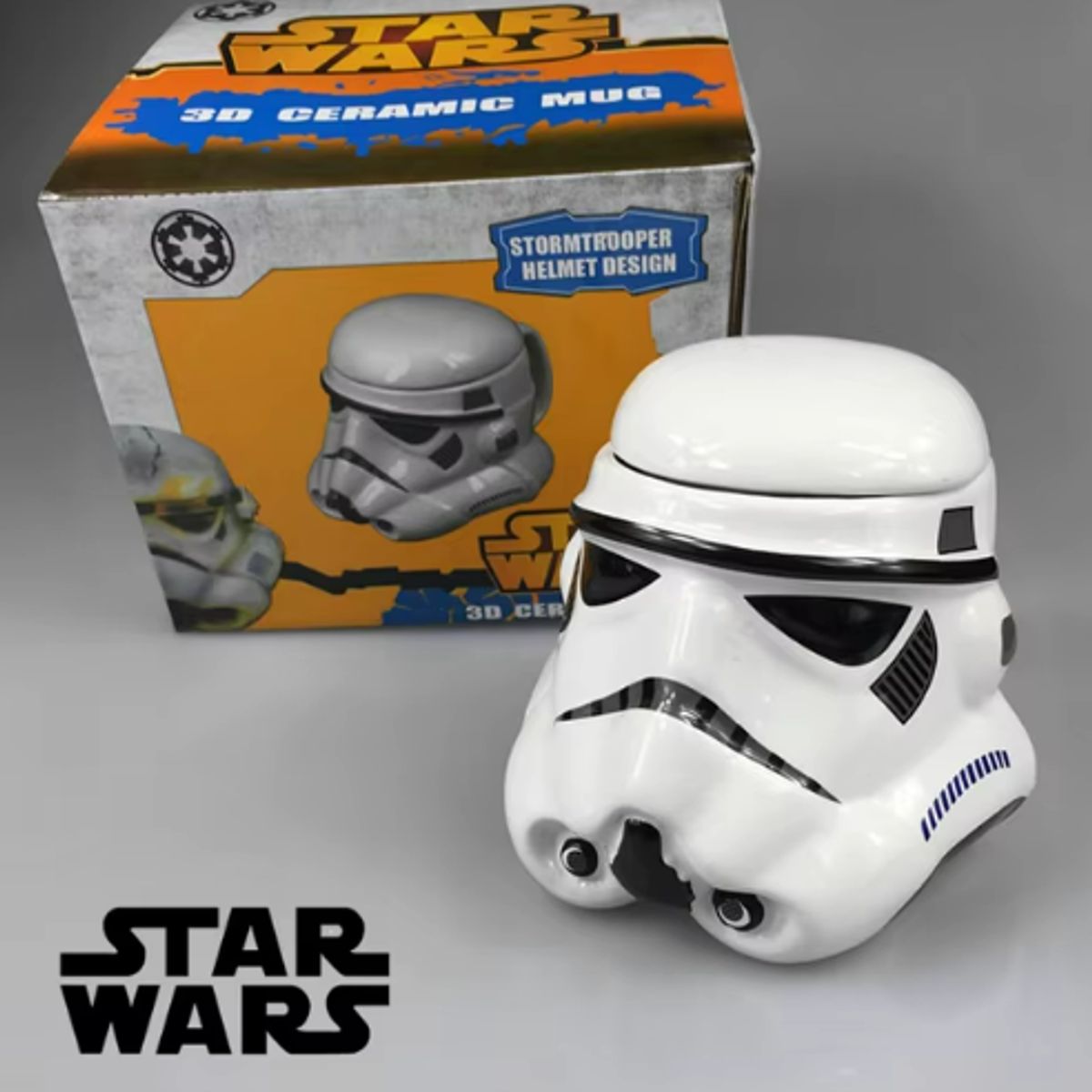 GENERICO - TAZA DE CERAMICA STORMTROOPER CON TAPA  STAR WARS