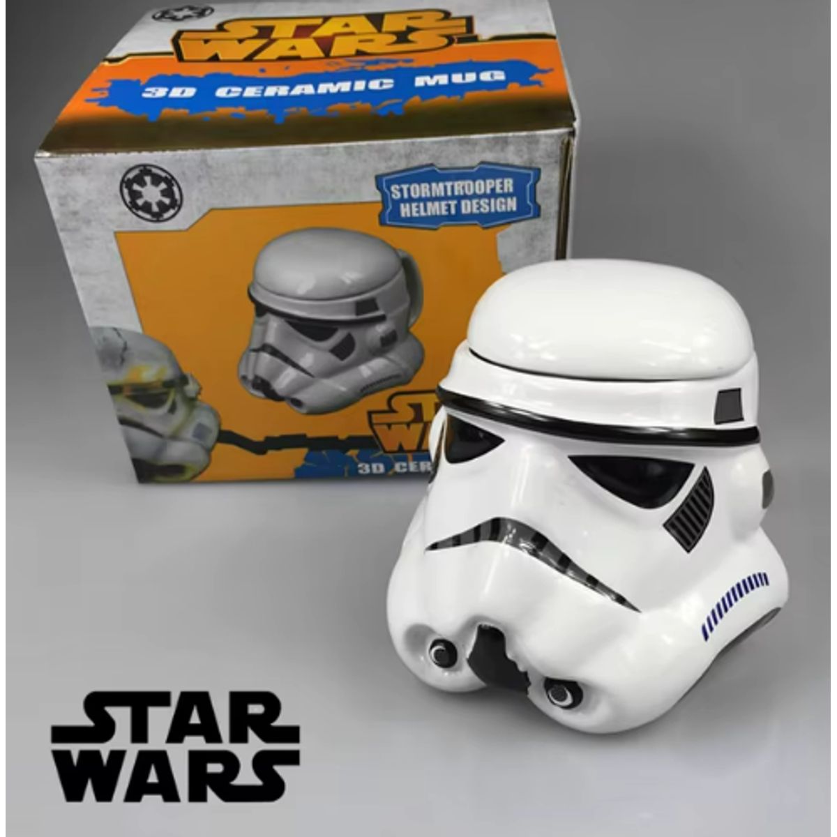 GENERICO - TAZA DE CERAMICA STORMTROOPER CON TAPA  STAR WARS