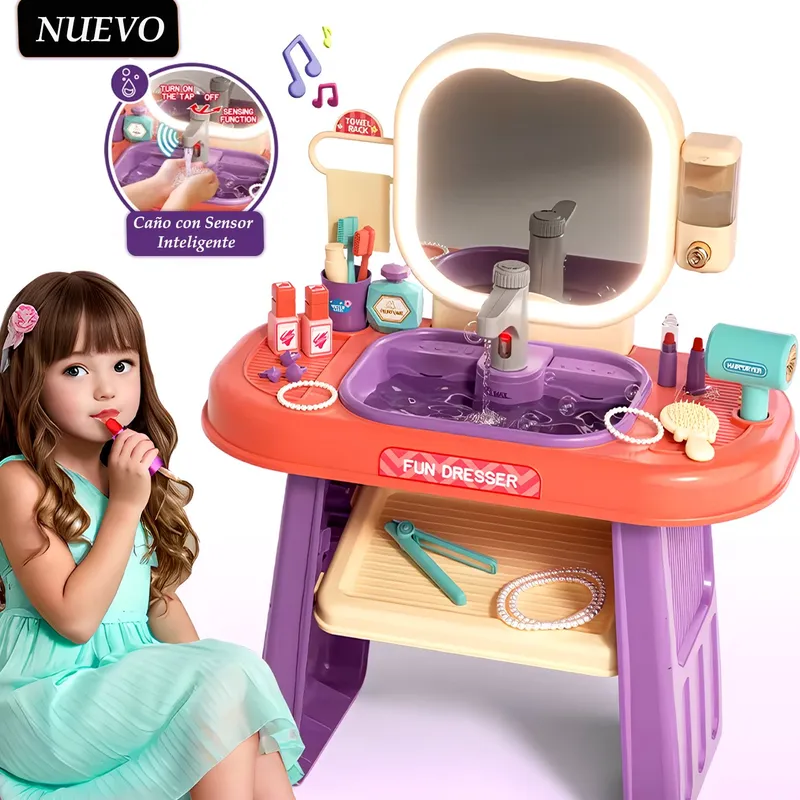 GENERICO - Juguete Set De Belleza Tocador Musical y Luz Led 008-959