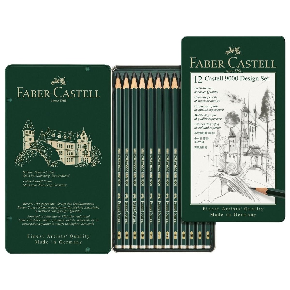 FABER-CASTELL - Lápiz Grafito 9000 X12 Design Set