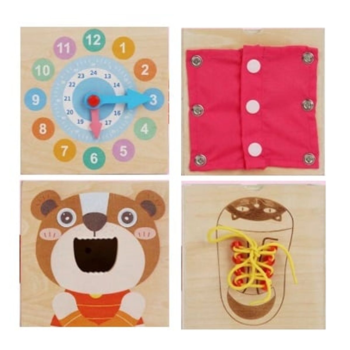 GENERICO - Cubo Didáctico de Madera Montessori Multifunción 8 en 1