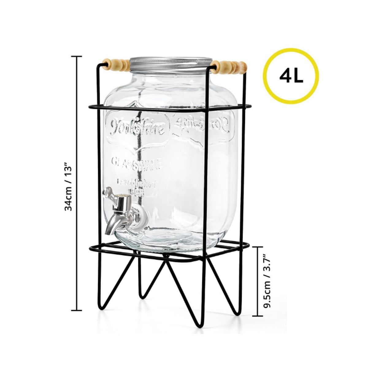 GENERICO - Dispensador de Bebidas   de 4 L rack negro