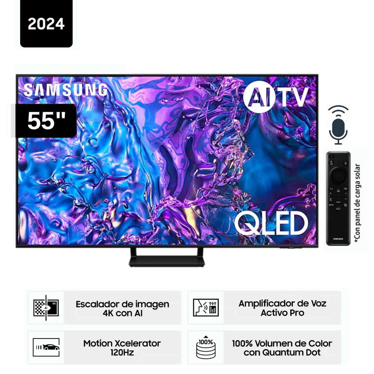 SAMSUNG - Televisor Samsung QLED 55 Tizen OS Smart Tv 4K QN55Q70DAGXPE