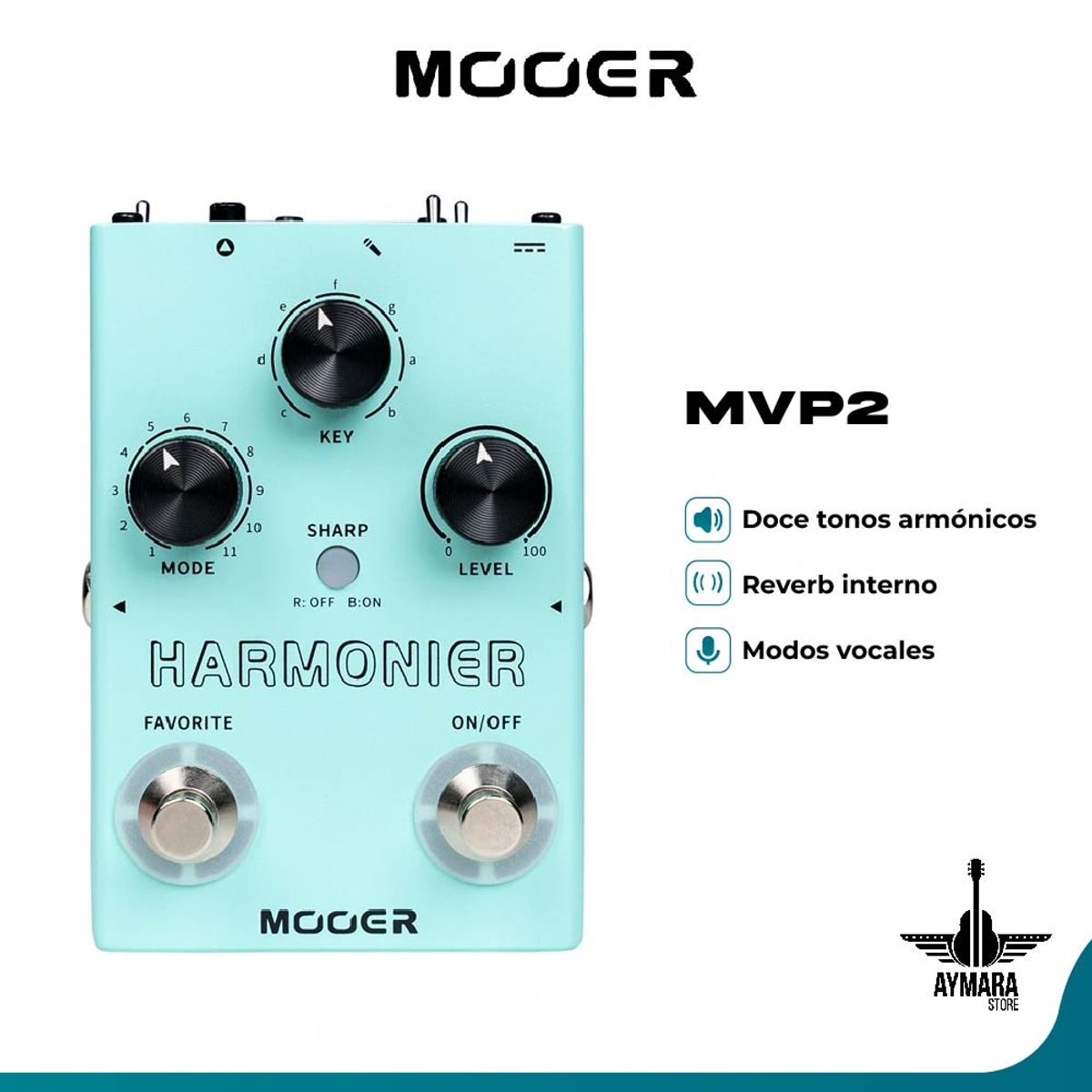 MOOER - Mooer MVP2 - Pedal de Voz Harmonizador