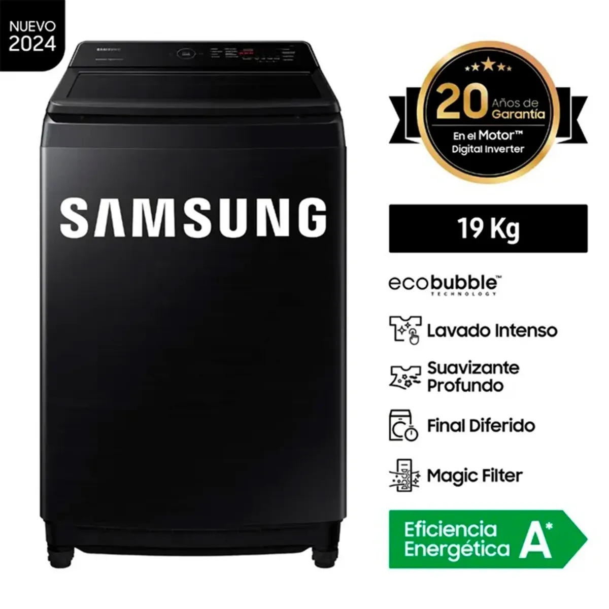 SAMSUNG - LAVADORA AUTOMÁTICA SAMSUNG 19 KG WA19CG6441BV