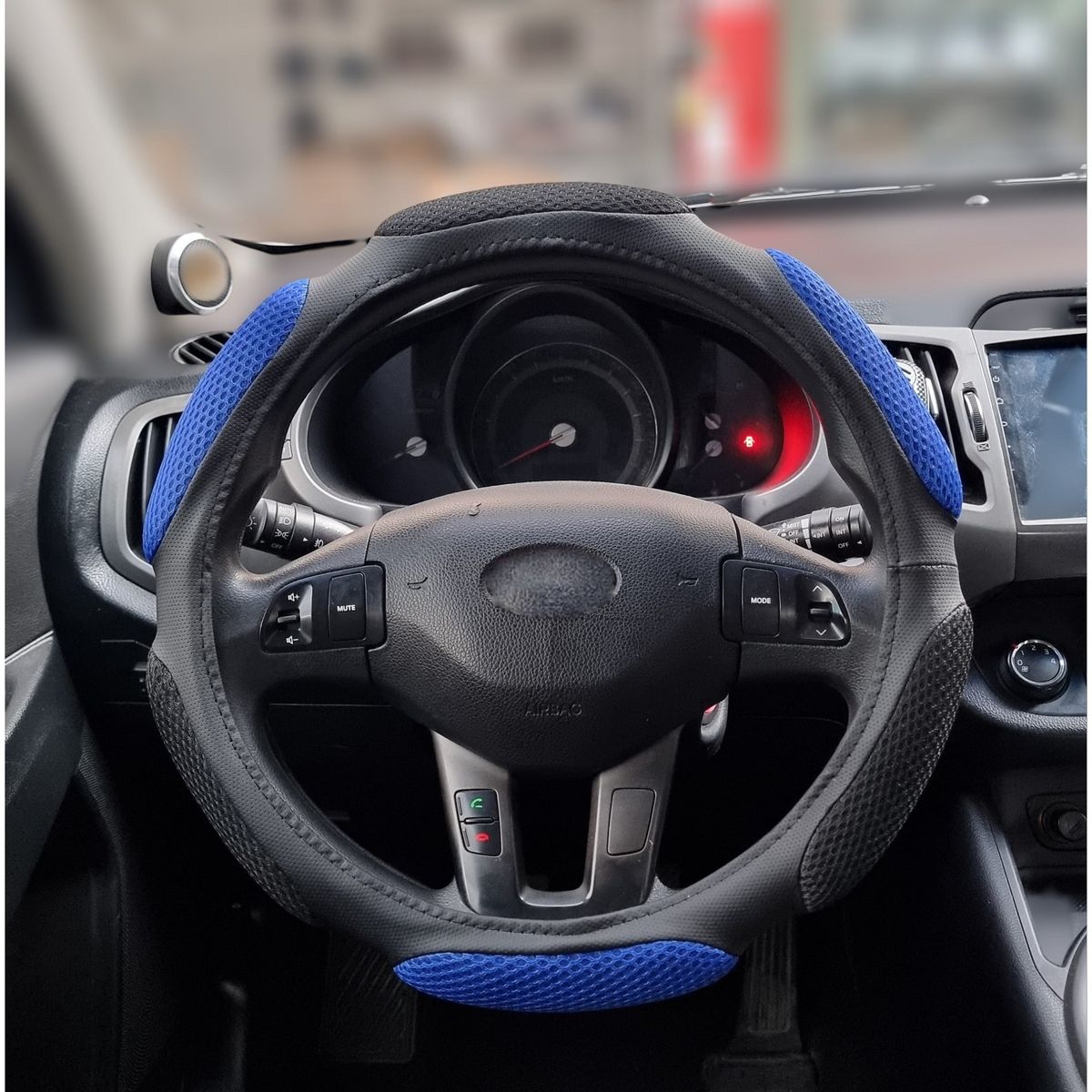 GENERICO - Forro De Timon Elegante Diseño Acolchado Antiestrés Azul