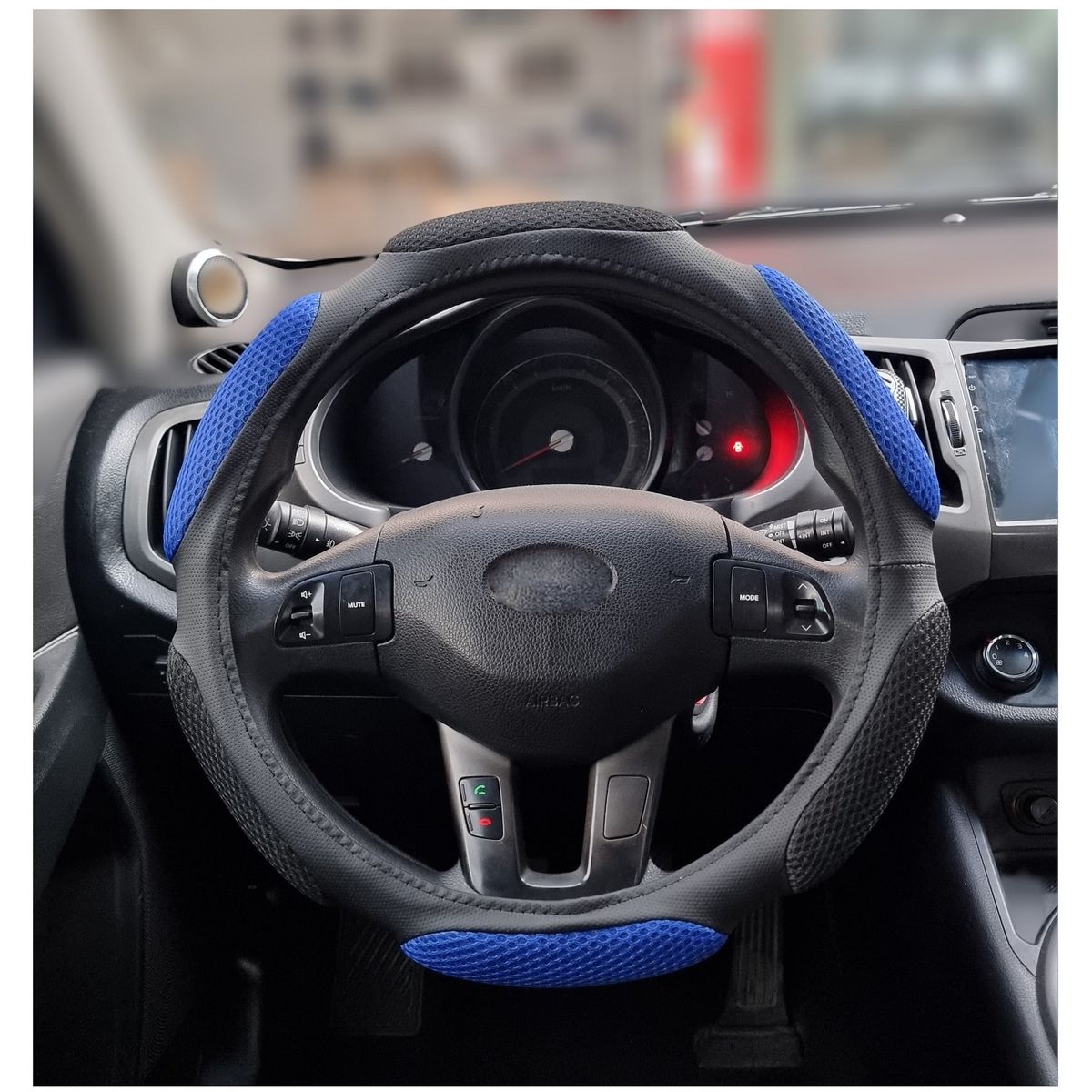 GENERICO - Forro De Timon Elegante Diseño Acolchado Antiestrés Azul