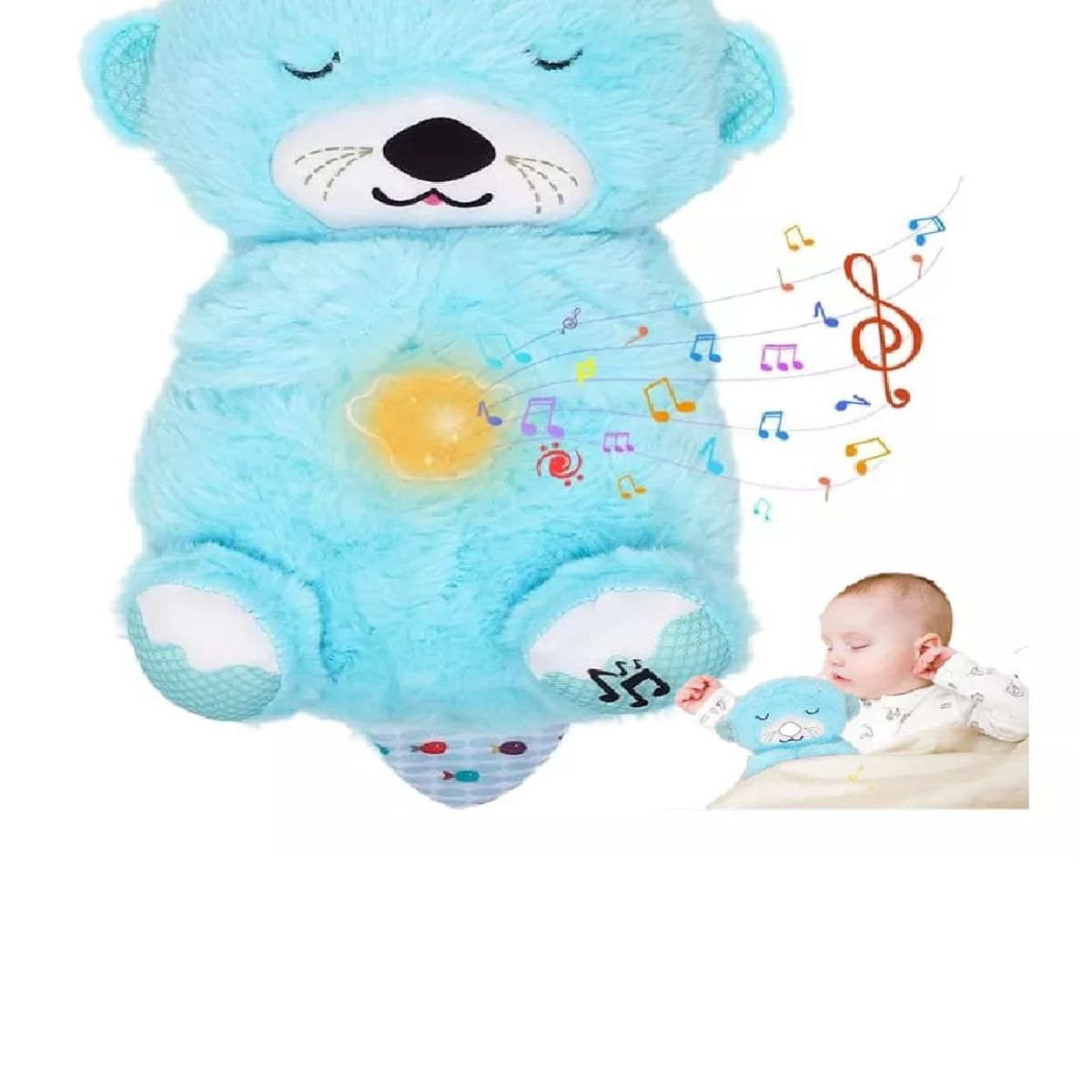 GENERICO - PELUCHE SENSORIAL MUSICAL QUE RESPIRA  CON LUZ PARA NIÑOS