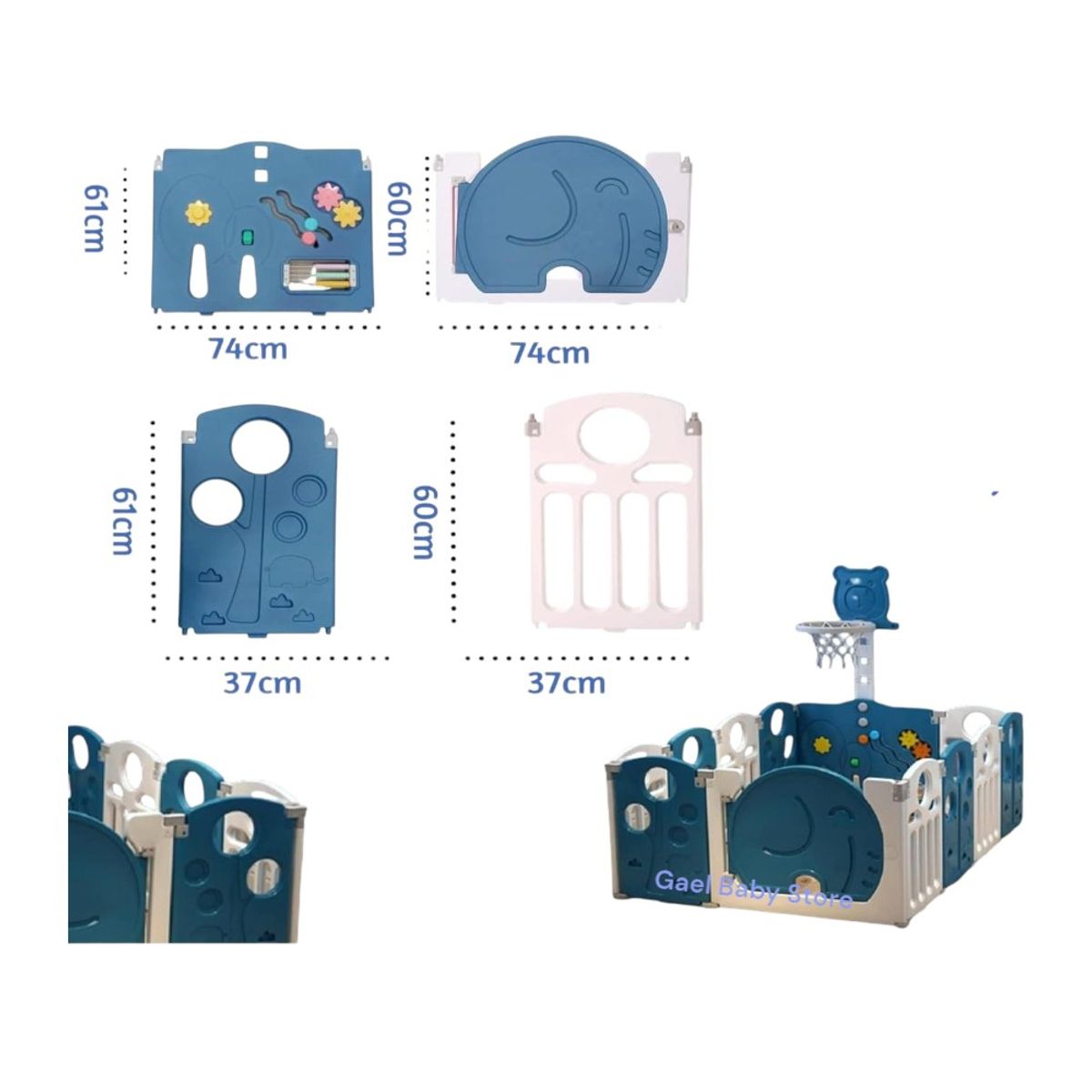 GENERICO - CORRAL CERCO DISEÑO ELEFANTE PARA BEBÉS Y NIÑOS