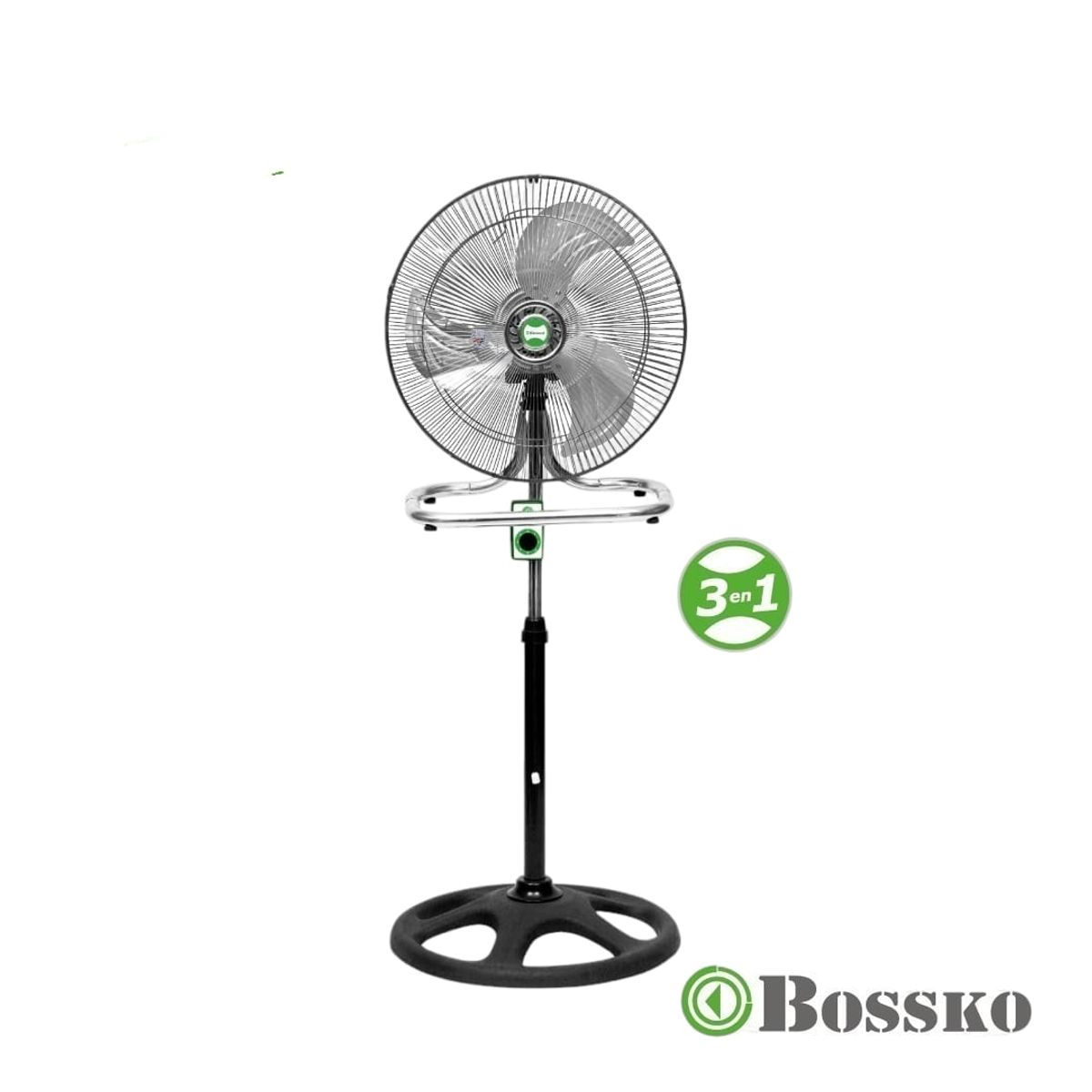 BOSSKO - VENTILADOR BOSSKO BK-8218VI/NG DE 3 ASPAS con MOTOR 200w - NEGRO