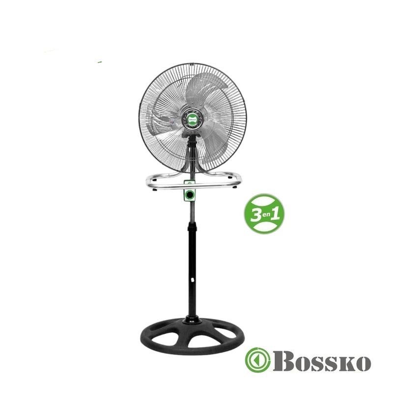 BOSSKO - VENTILADOR BOSSKO BK-8218VI/NG 2024 DE 3 ASPAS – NEGRO