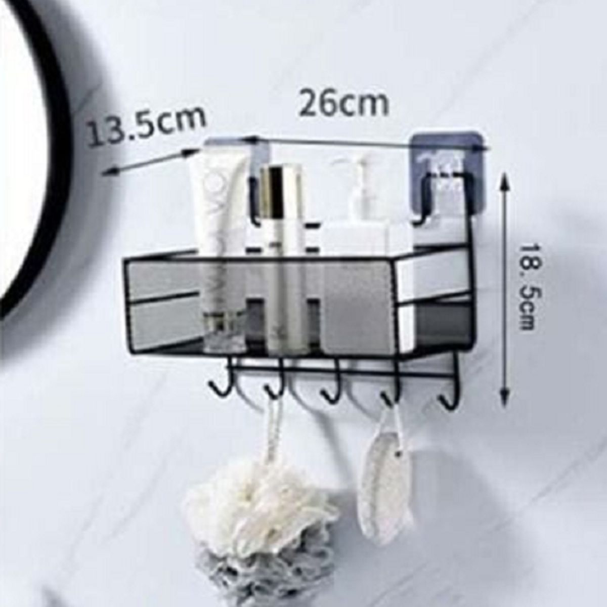 GENERICO - ESTANTE ORGANIZADOR COLGANTE DE BAÑO NEGRO