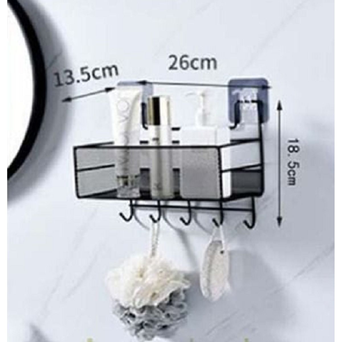 GENERICO - ESTANTE ORGANIZADOR COLGANTE DE BAÑO NEGRO