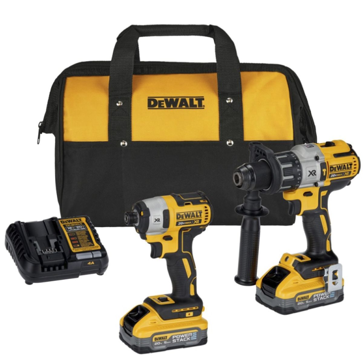 DEWALT - Taladro Percutor + Atornillador impacto  20V XR Inc Bat y Carg Dewalt DCK299H2-B2