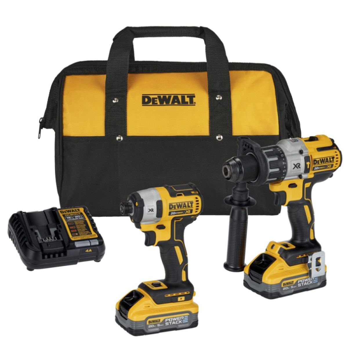 DEWALT - Taladro Percutor + Atornillador impacto  20V XR Inc Bat y Carg Dewalt DCK299H2-B2
