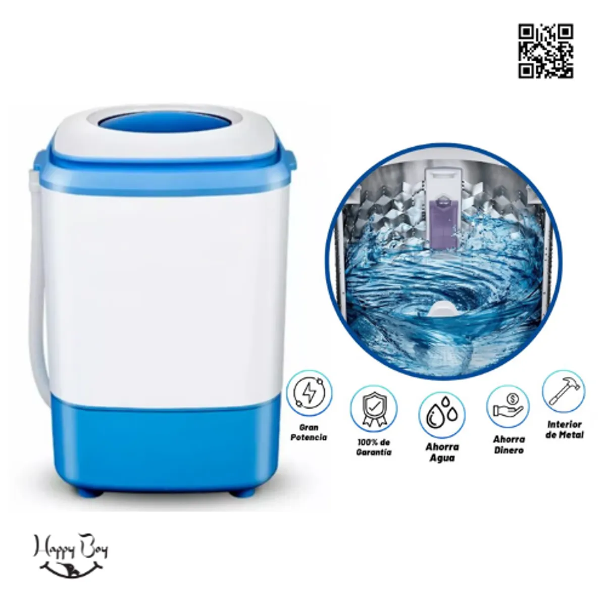 NO LOGO - Mini Lavadora Portátil Con Canastilla y Escobilla