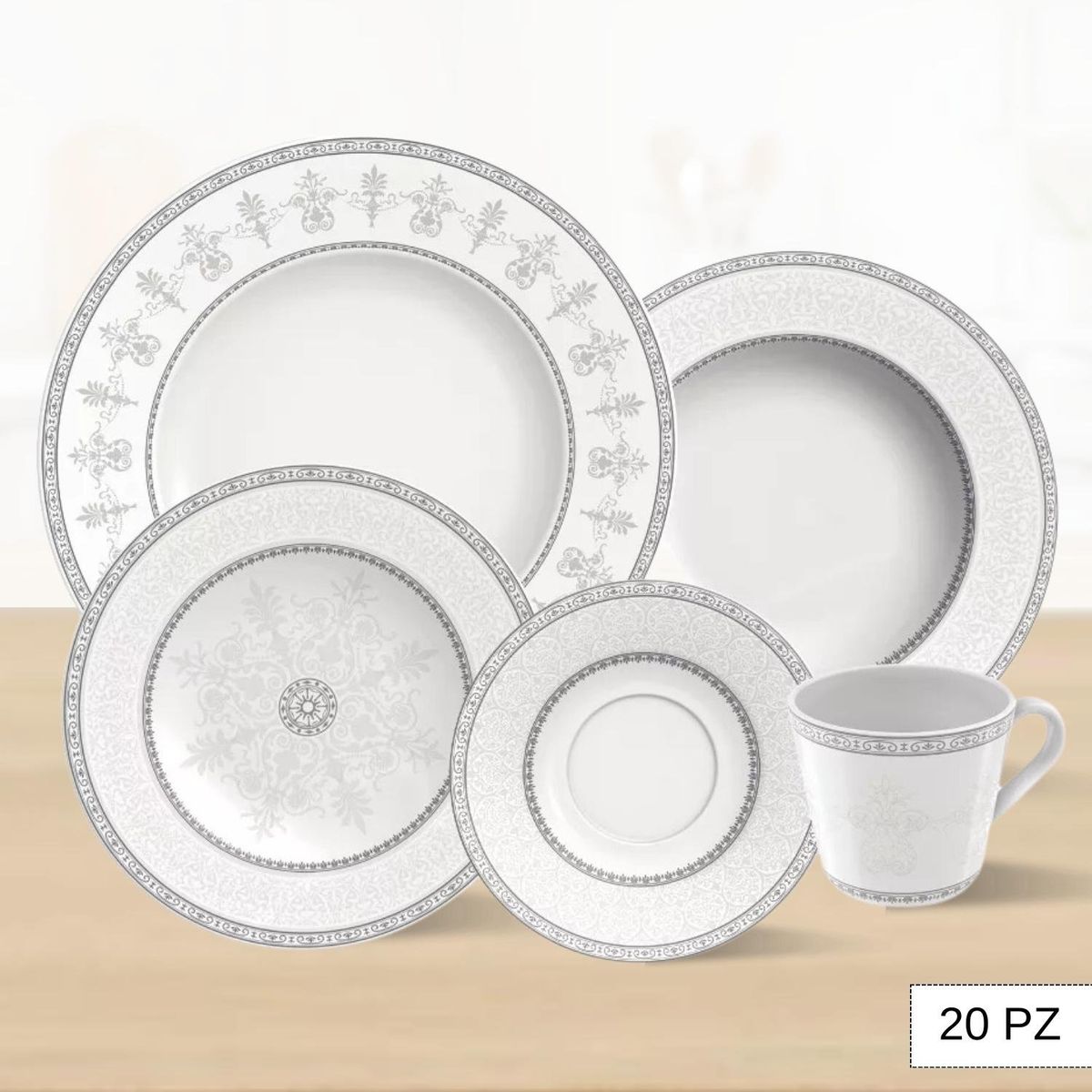 TRAMONTINA - Juego de Vajilla  20 Piezas Gabrielle Tramontina