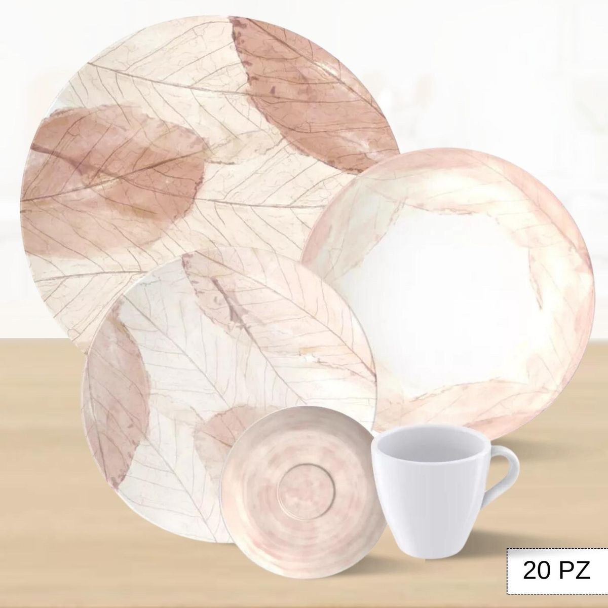 TRAMONTINA - Juego de Vajilla X20 Piezas Rose Tramontina