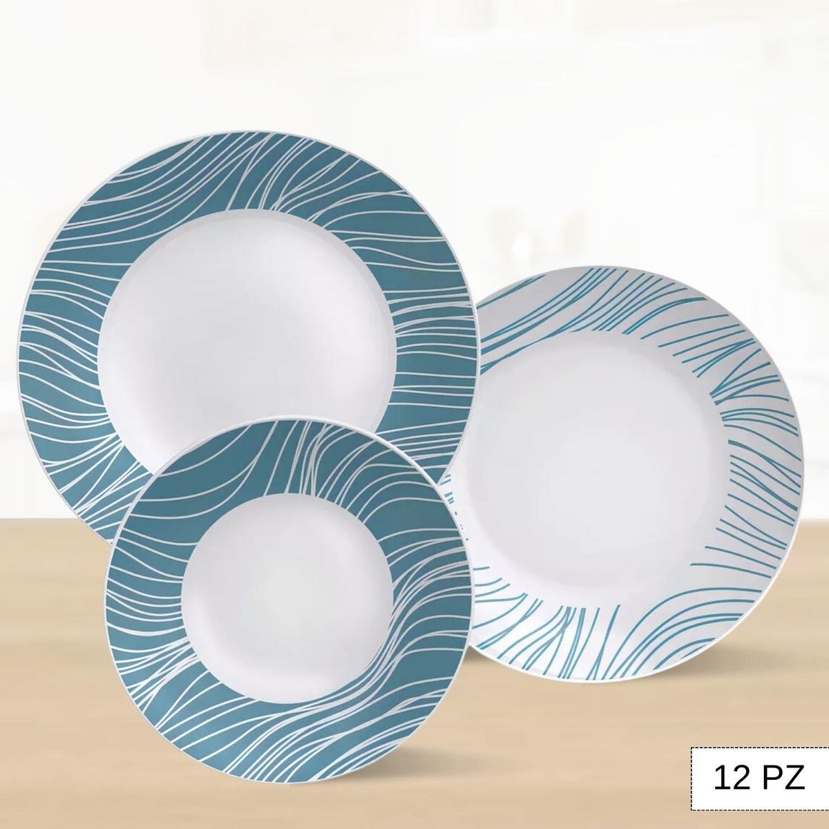 TRAMONTINA - Juego de Vajilla X12 Piezas Clarice Tramontina