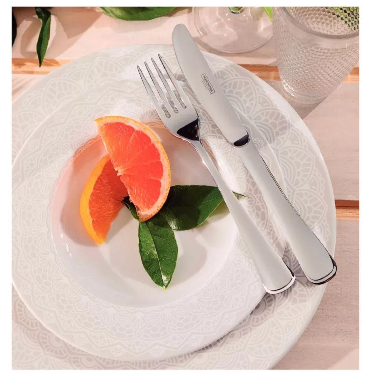 TRAMONTINA - Juego de Vajilla X12 Piezas Alicia Tramontina