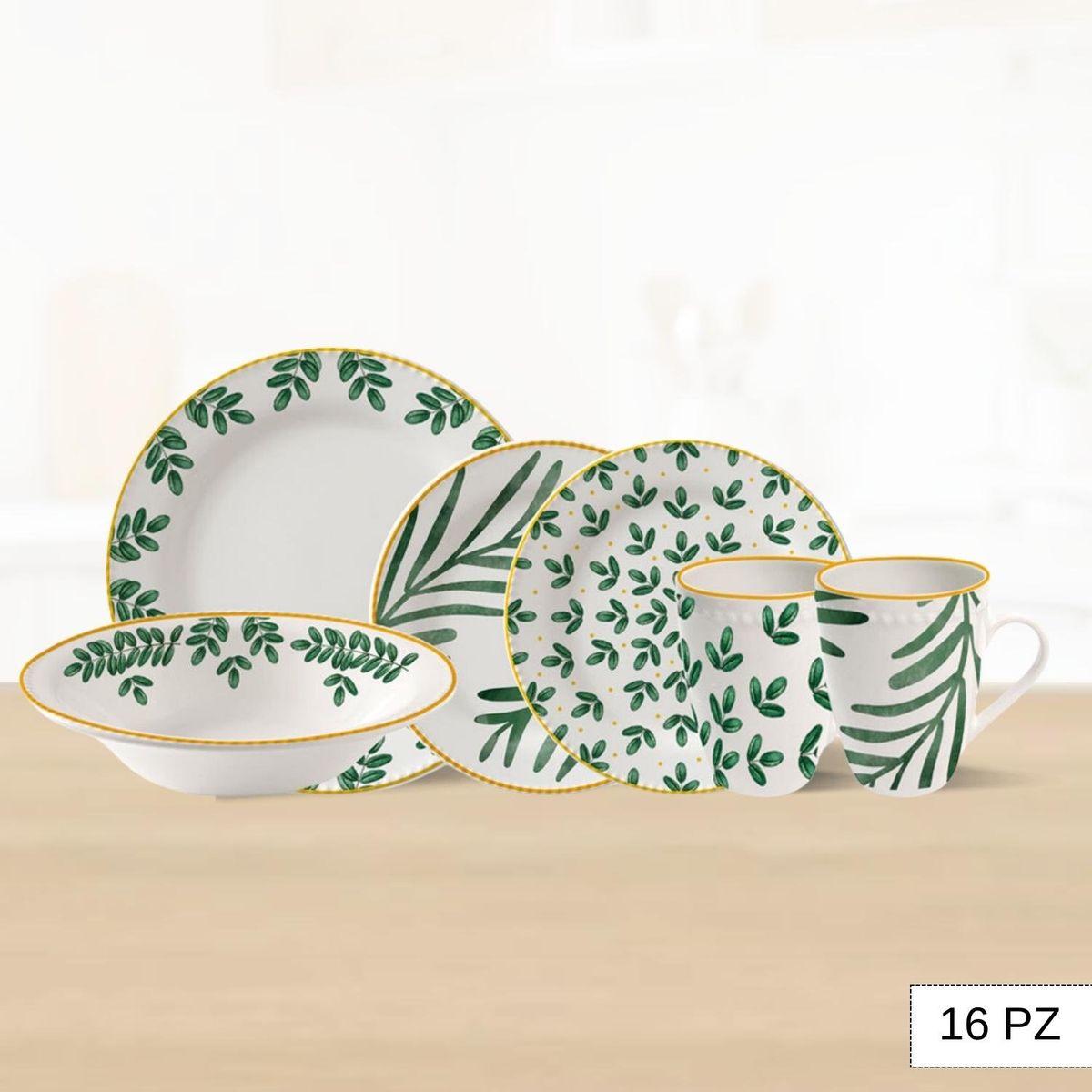 CORONA - Juego de Vajilla Salvia 16 Piezas Corona