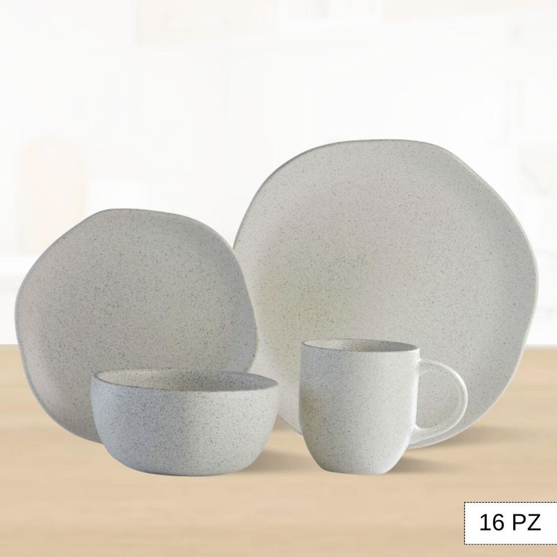 CORONA - Juego de Vajilla Orion Reactivo Blanco 16 Piezas Corona