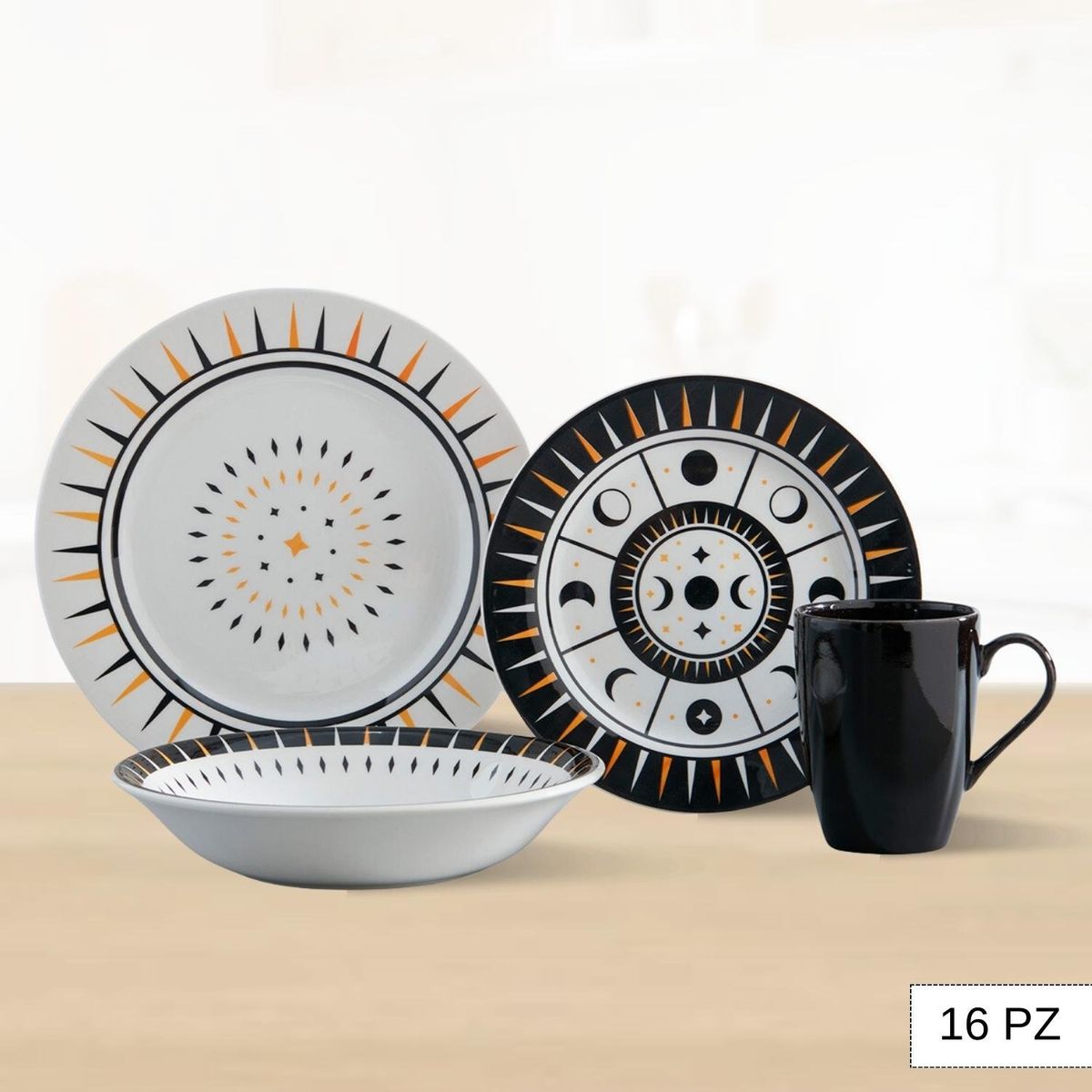CORONA - Juego de Vajilla Cosmic 16 Piezas Corona