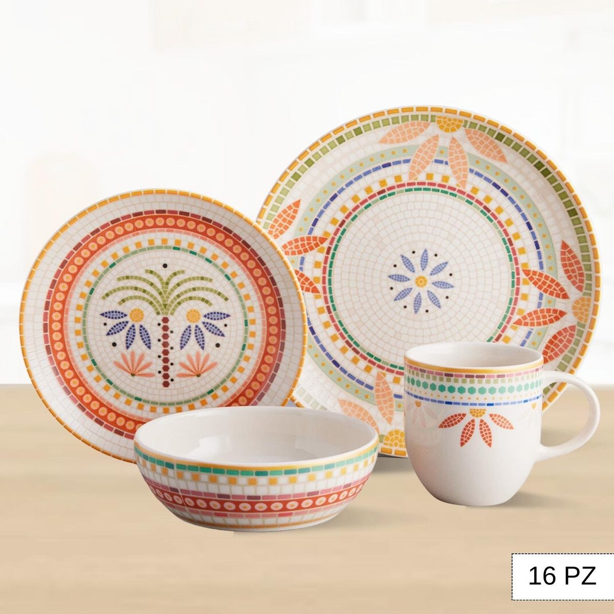 CORONA - Juego de Vajillas Fiore 16 Piezas Corona