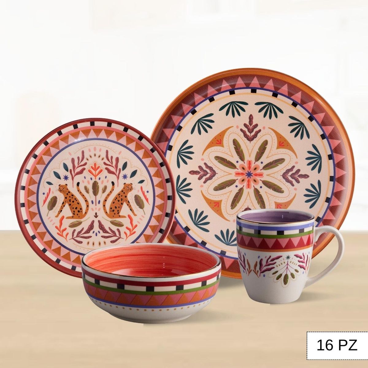 CORONA - Juego de Vajillas Selvatica 16 Piezas Corona