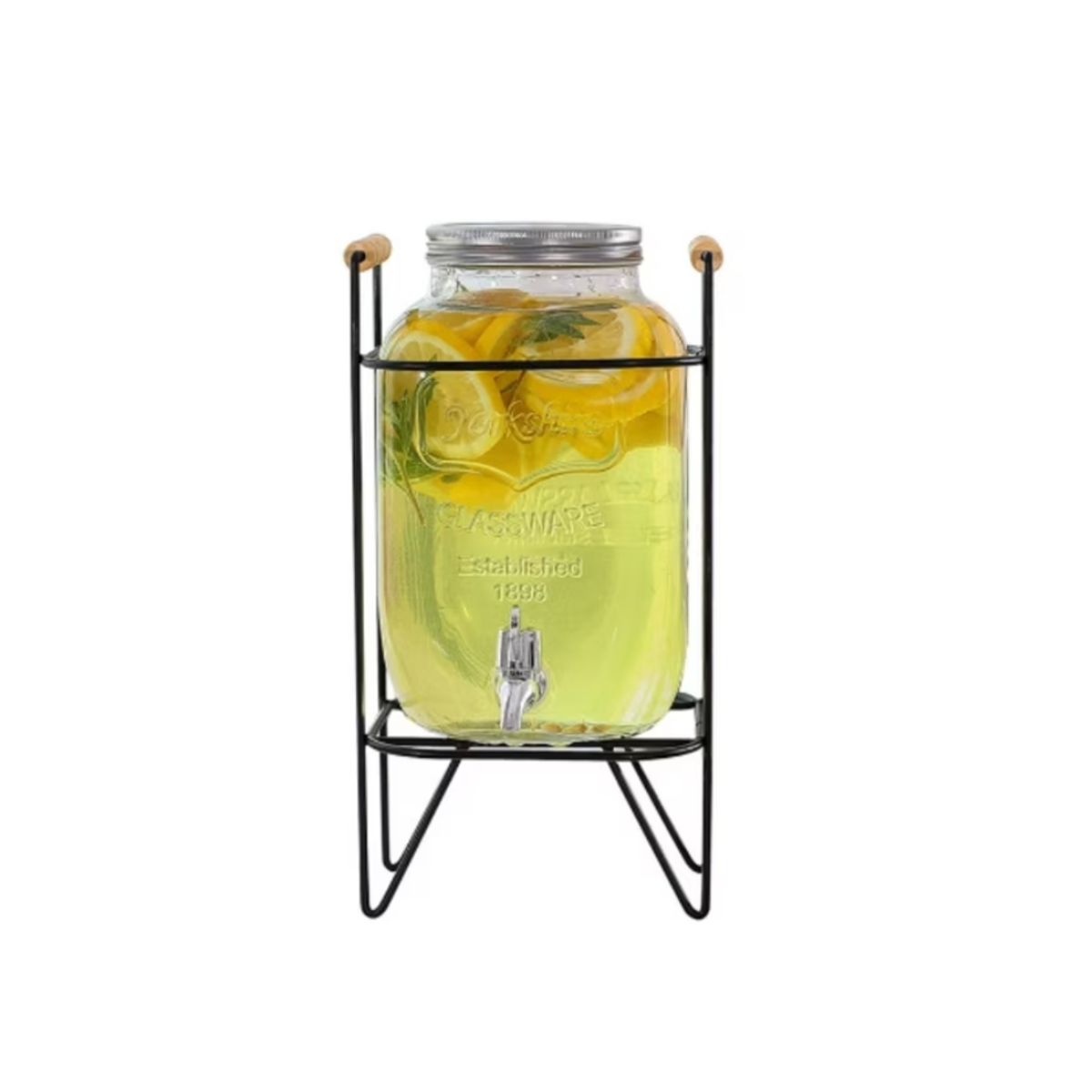 GENERICO - Dispensador de  vidrio  4 Lt   con base de madera