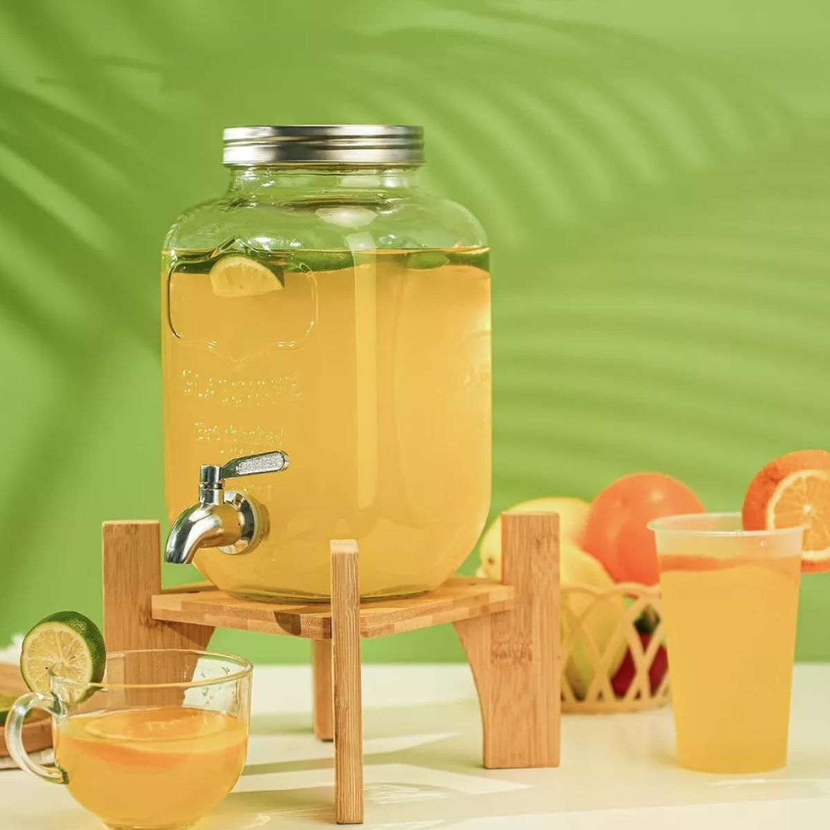 GENERICO - Dispensador de  vidrio  4 Lt   con base de madera