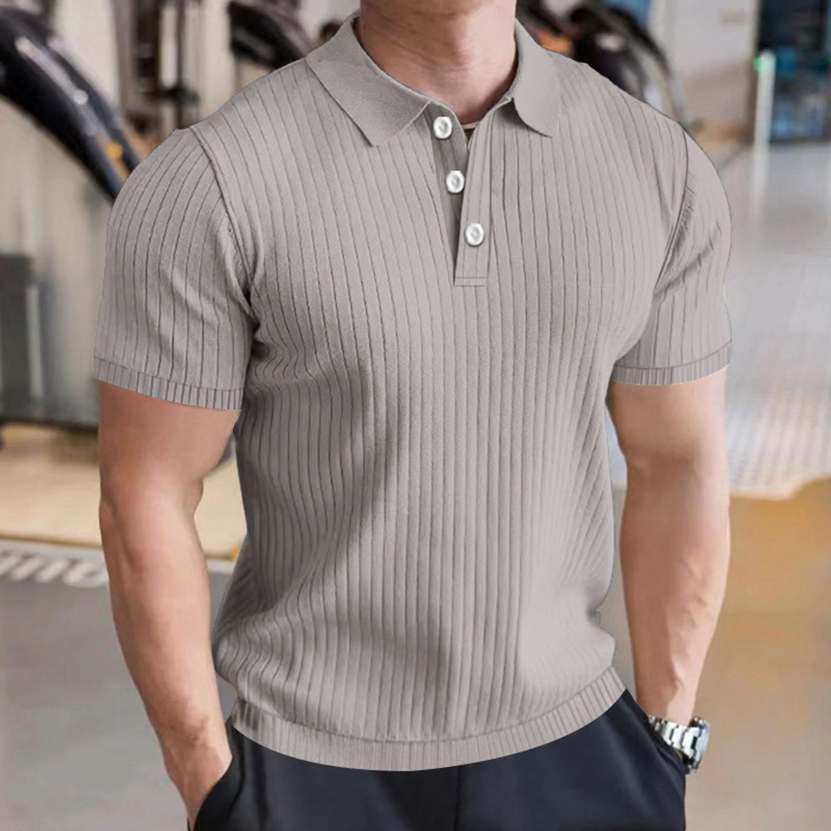 BLWOENS - Polera Manga Corta Hombre - Gris