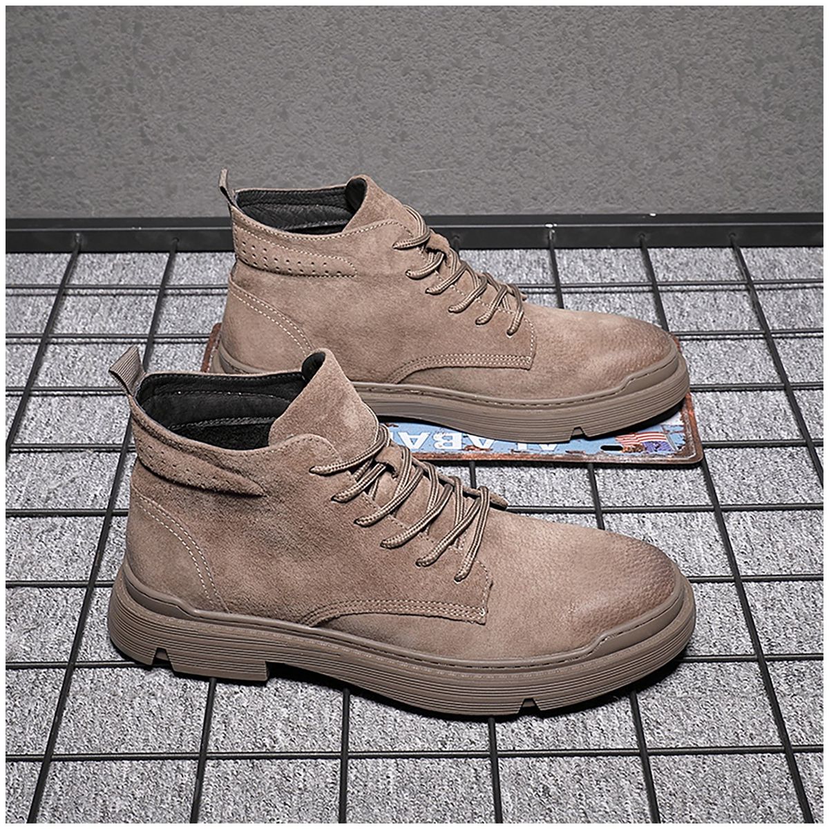 RINODERINA - Botines Casuales Cuero Zapatos Para Hombre Cosidos A Mano