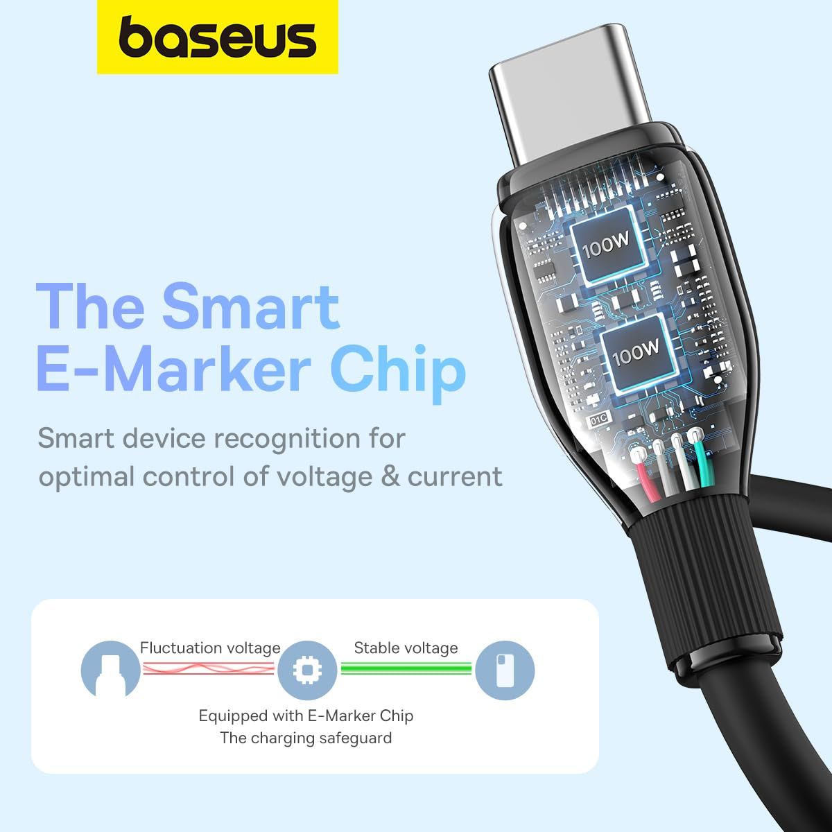 BASEUS - Baseus Cable 2M USB-C a USB-C 100W 480Mbps Fast Charger