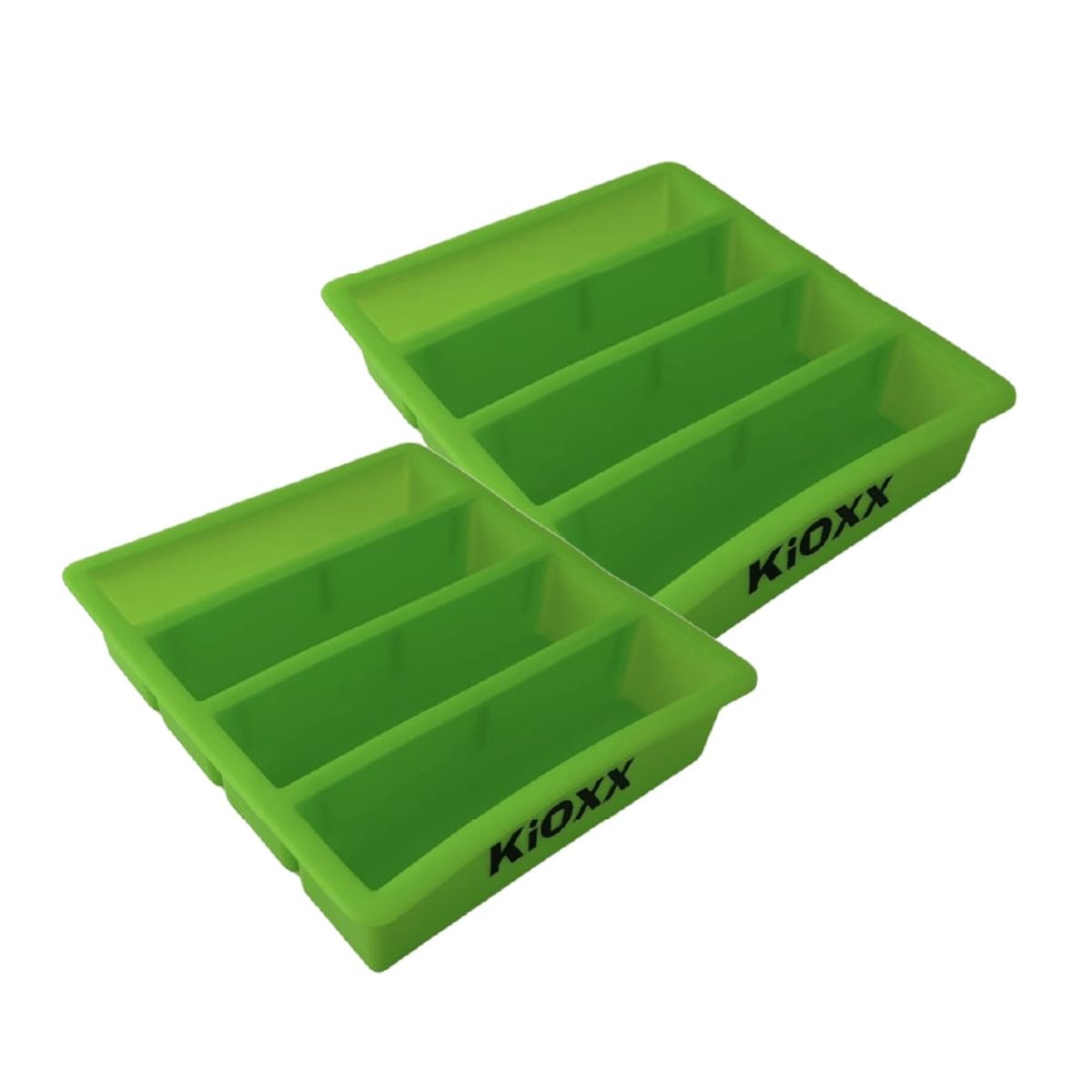 KIOXX - Set de 2 Cubetas de Silicona Barras 4 Cavidades KiOXX Verde
