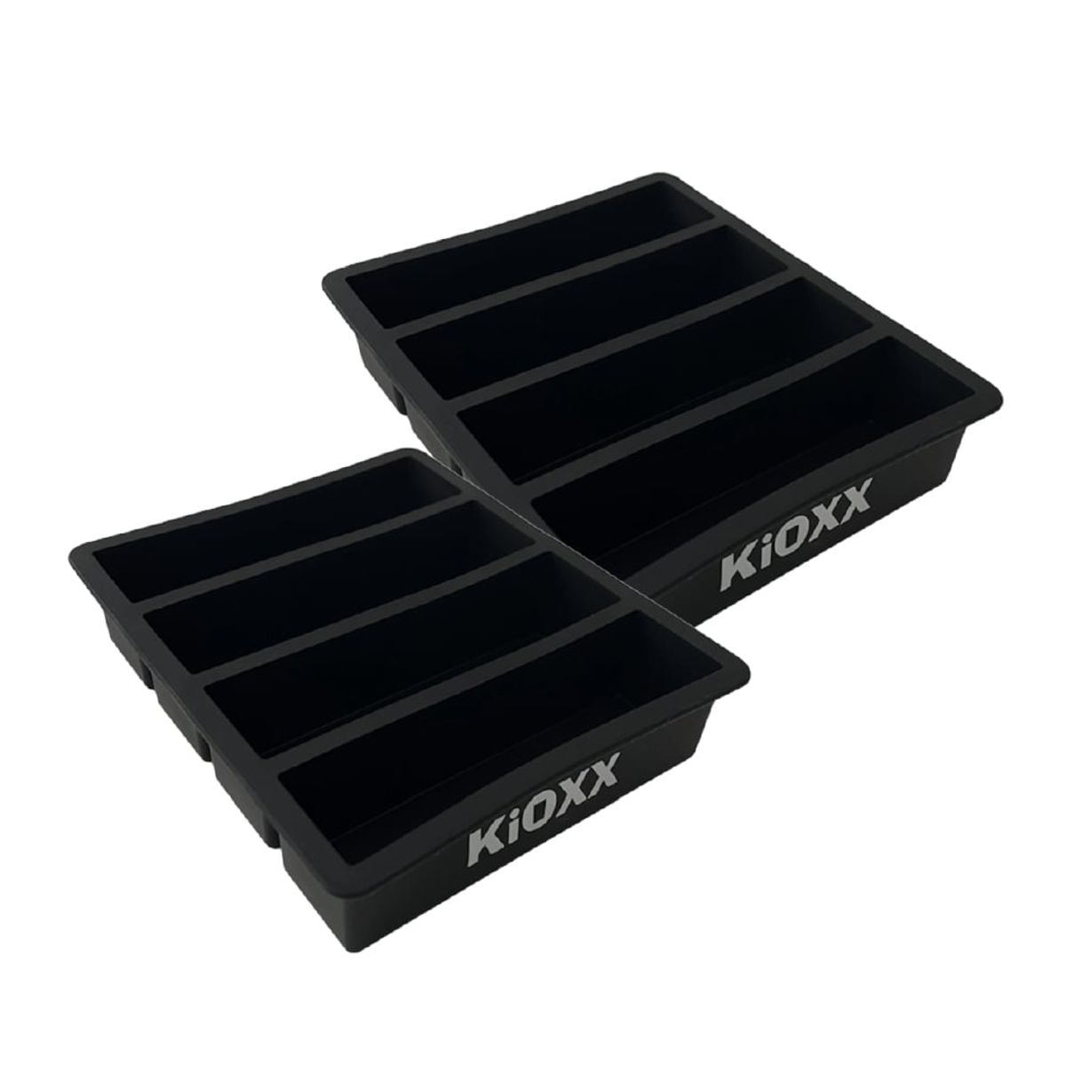 KIOXX - Set de 2 Cubetas de Silicona Barras 4 Cavidades KiOXX Negra