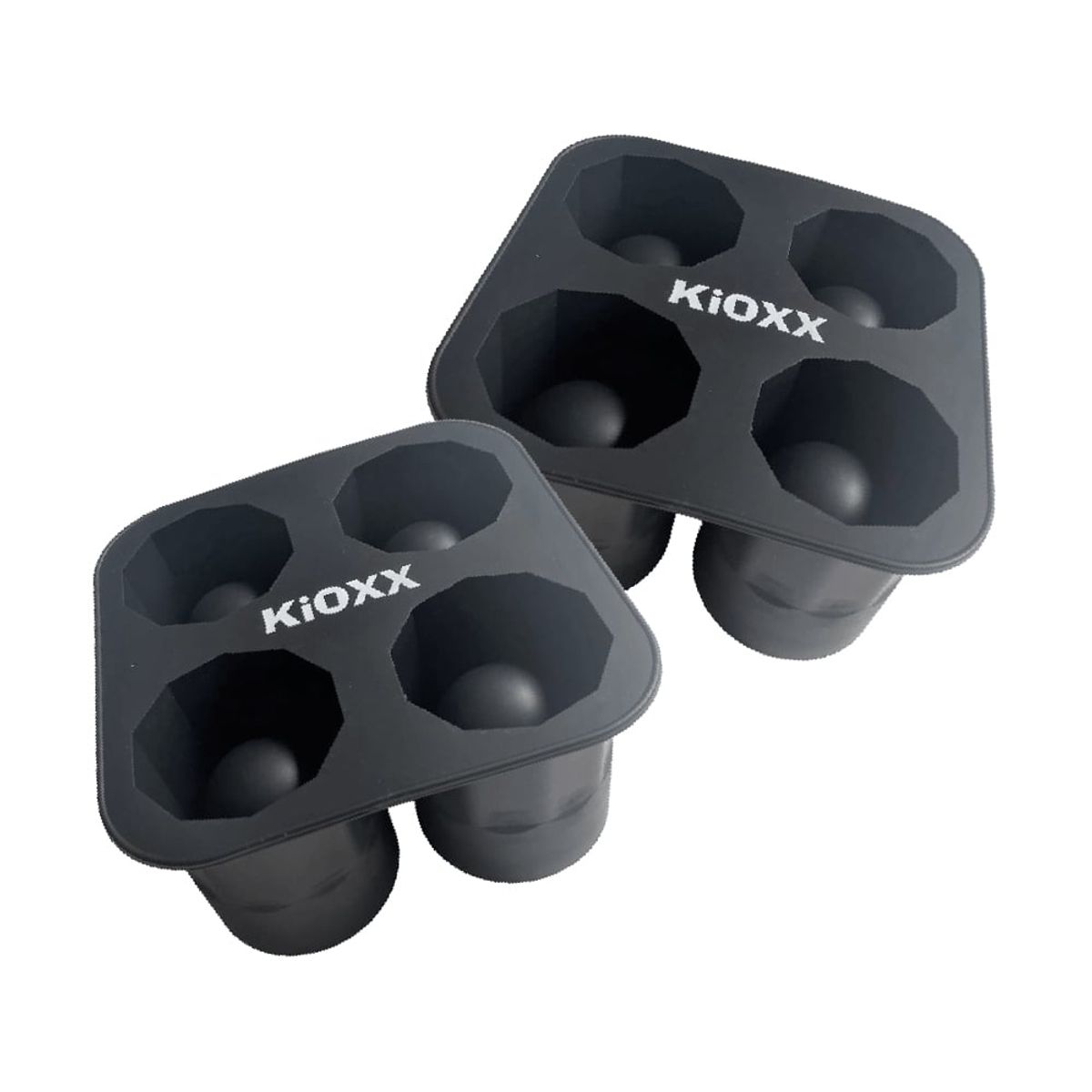 KIOXX - Set  de 2 Cubetas de Silicona Vaso Shot 4 Cavidades KiOXX Negra