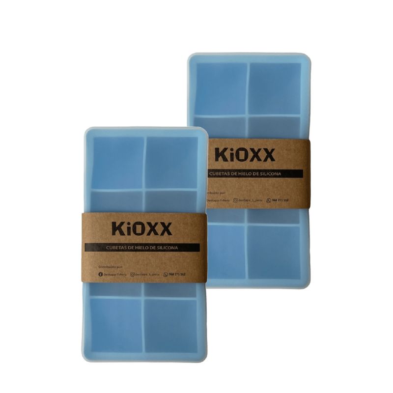KIOXX - Set de 2 Cubetas de Silicona 8 Cavidades KiOXX Celeste