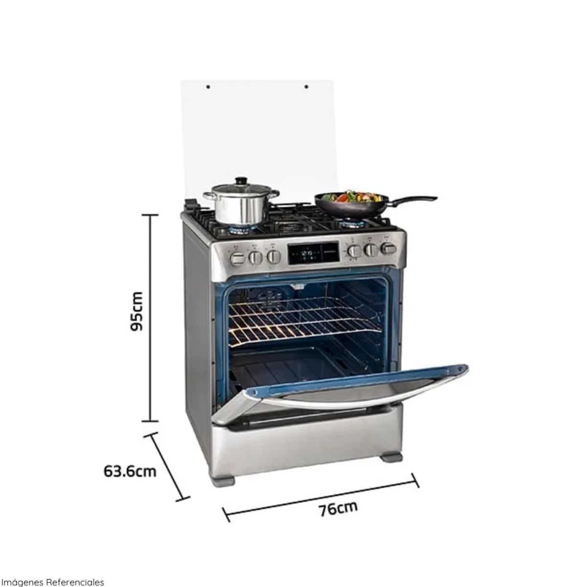 INDURAMA - Cocina a Gas Indurama 5 Quemadores Montecarlo Zafiro Croma