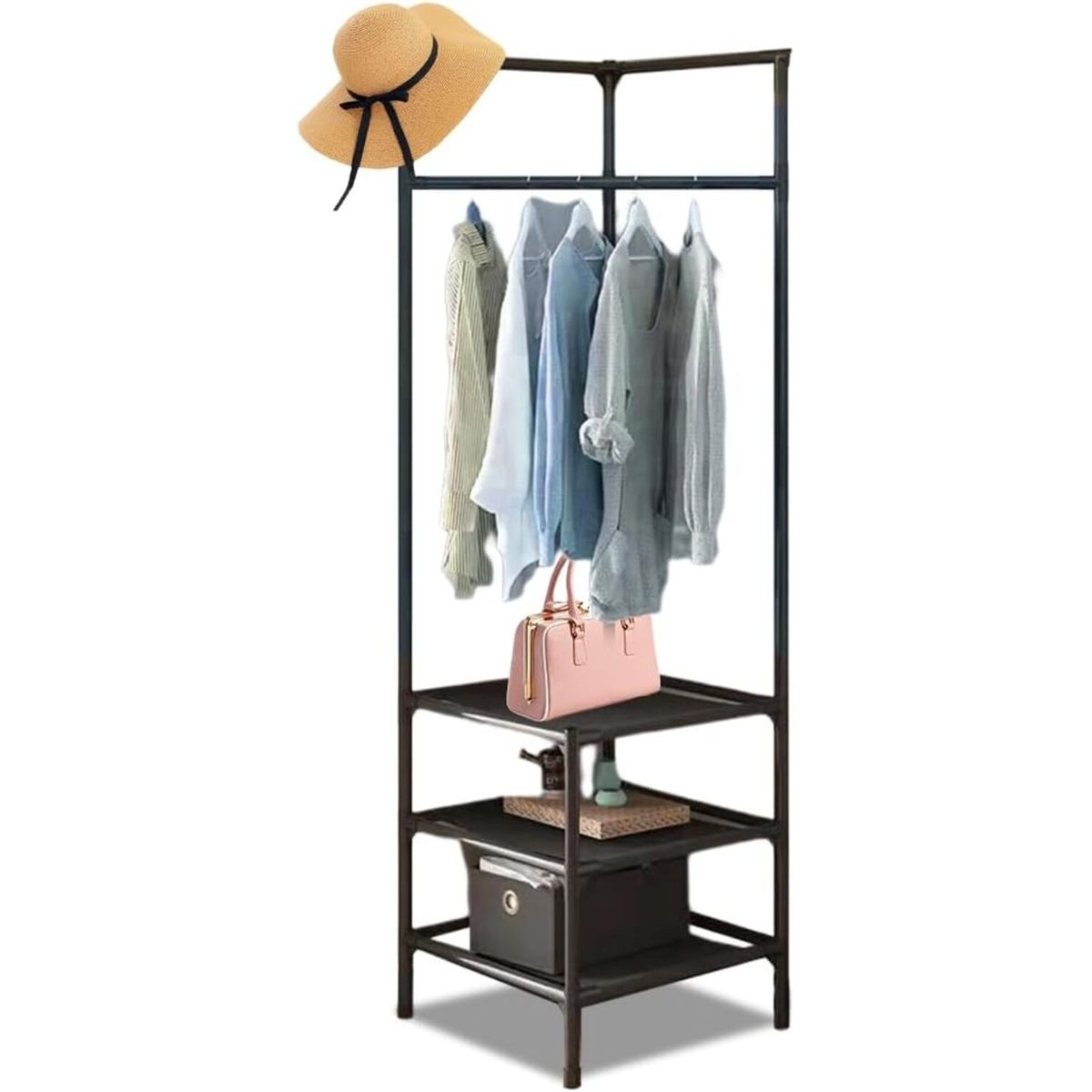 GENERICO - Estante De Ropa Perchero Esquinero Colgador Zapatera