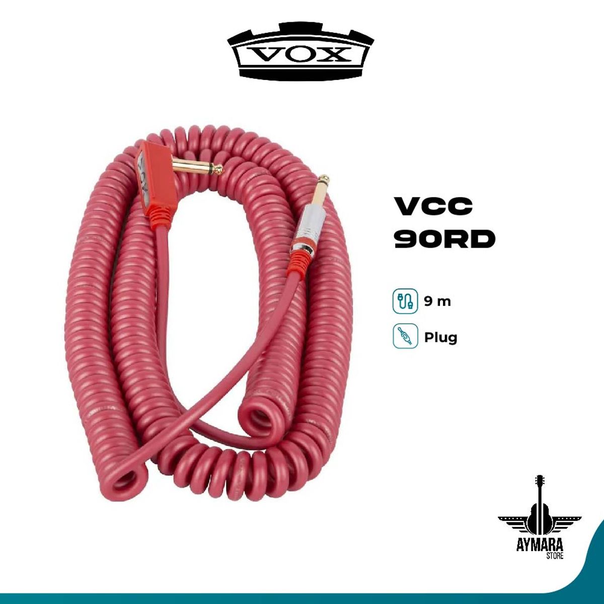 VOX - Vox VCC-90RD Cable para Guitarra Color Rojo