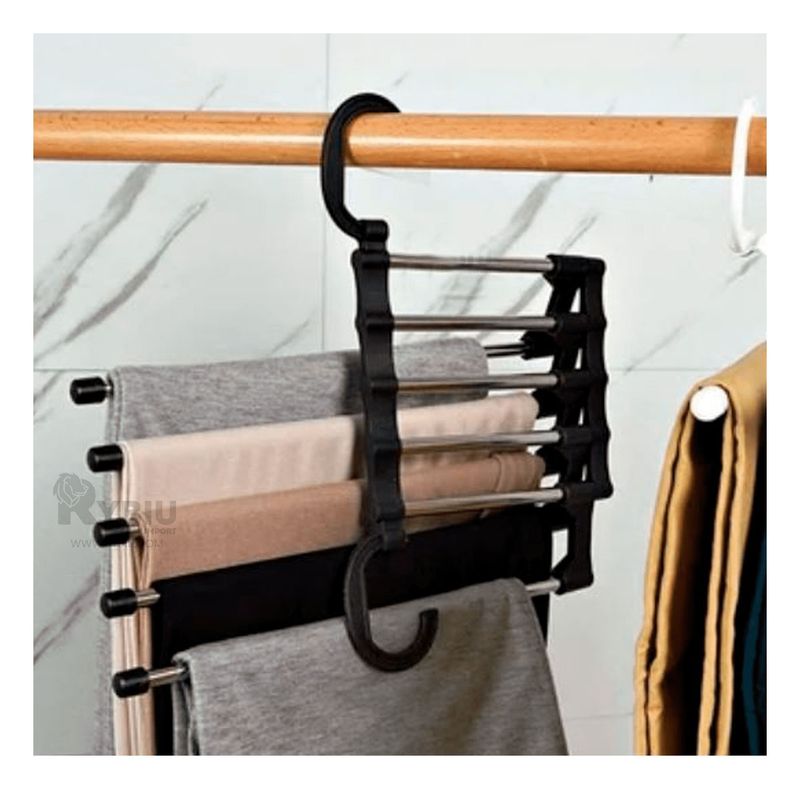 RYBIU IMPORT - Ganchos de Lavanderia Retractil Tono Negro Y+Gift MiniAgenda