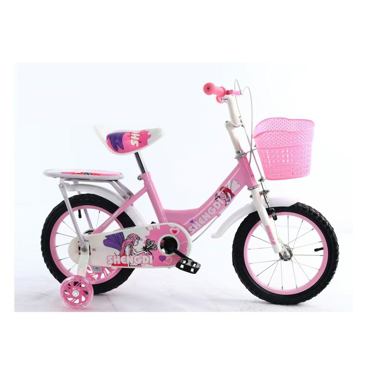 GENERICO - Bicicleta Para Niña Infantil Kids Aro 16 Doble Asiento Rosa