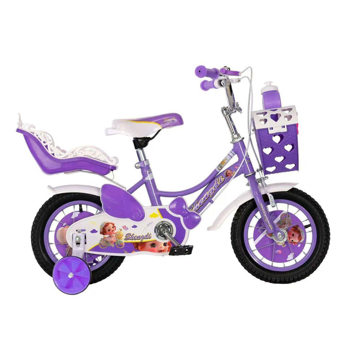 GENERICO - Bicicleta Para Niña Infantil Kids Aro 12 Luz Lila AH