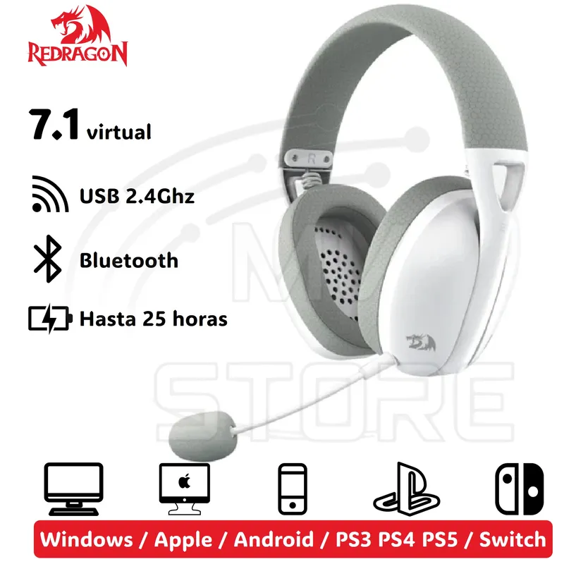REDRAGON - Audífonos Redragon Ire Pro Wireless Gray H848 Color Gris