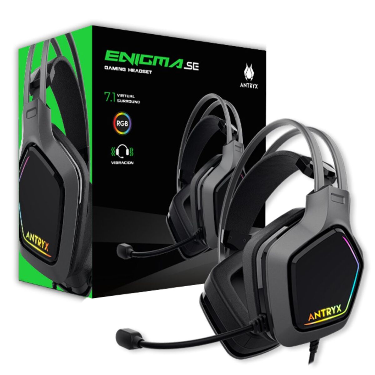ANTRYX - AUDIFONO GAMER ANTRYX ENIGMA SE (AGH-7320GR7V) 7.1 VIRTUAL GRAY