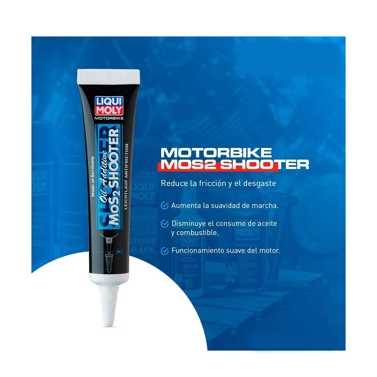 LIQUI MOLY - Aditivo MoS2 Shooter Liqui Moly para Motos