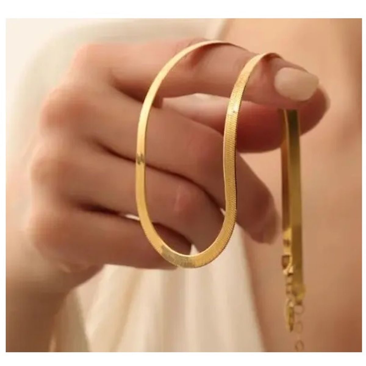 OEM - Cadena Collar Plana + Pulsera Mujer Set Fino Acero Inoxidable 316L