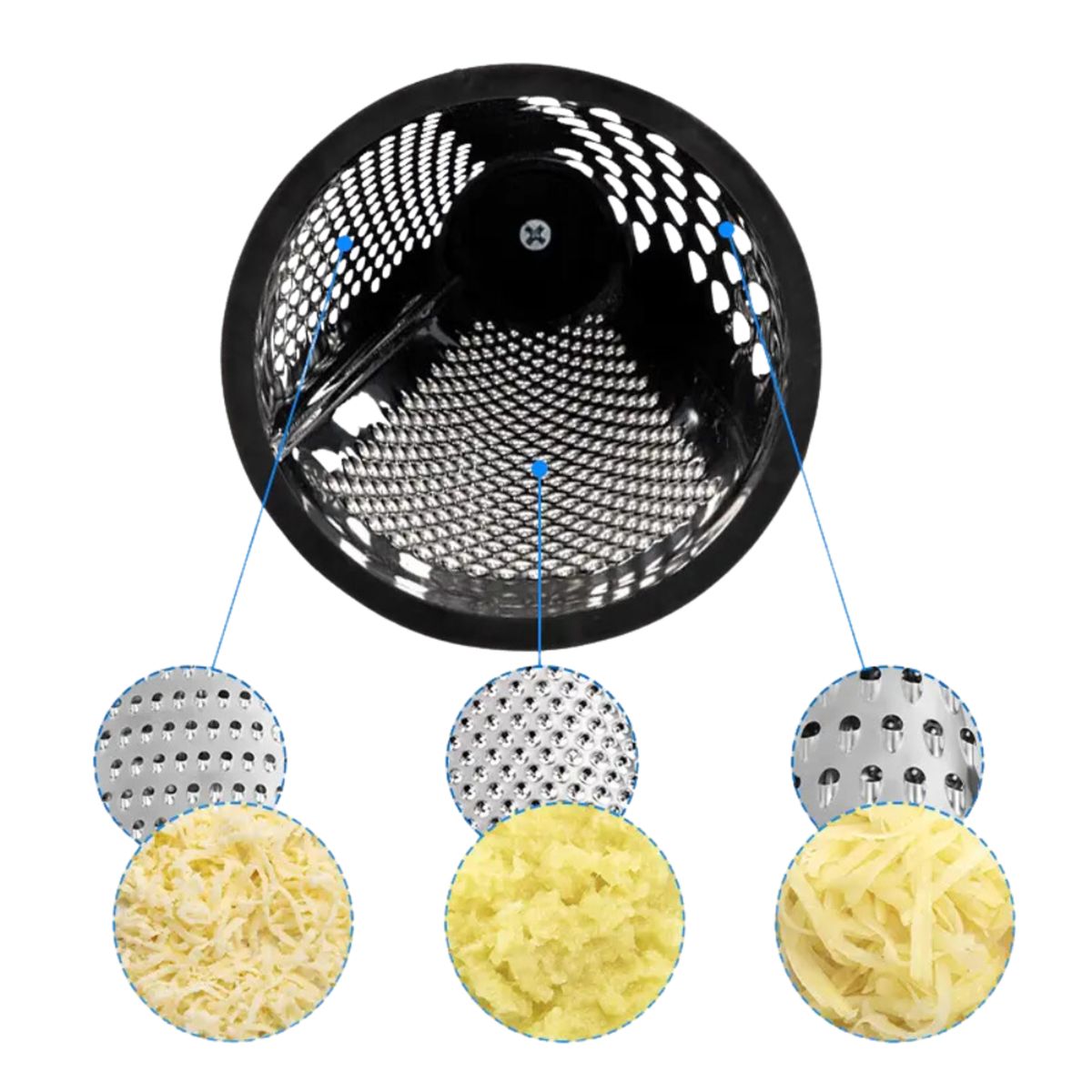 INSPIRA - Rallador Cónico Acero Inoxidable con Mango de Madera